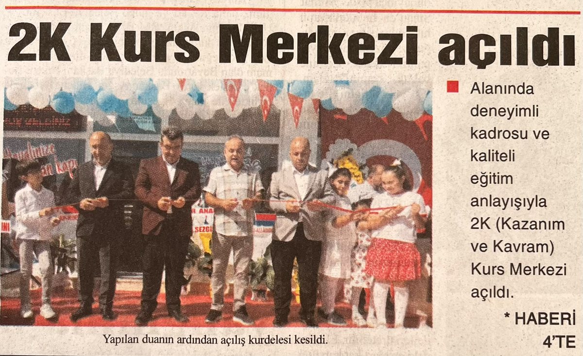 2K Kurs Merkezi açıldı